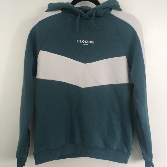 Unisex Closure London Petrol Blue & White Hoodie - Picture 1 of 8